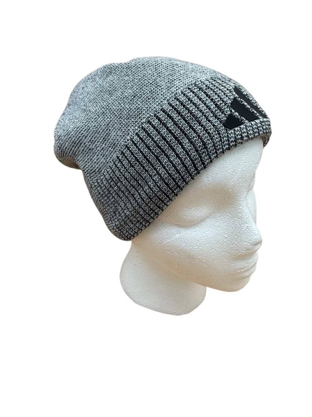 adidas Aeroready Grey Knit Beanie with Black Logo Patch